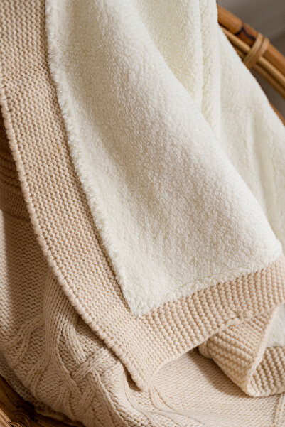 Koza Home Toffy Milk Coffee Floral Knitted Baby Blanket 100X100