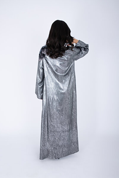 IKKXA Shimmer Fabric Shoulder Flower Jalabiya