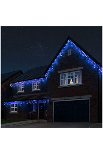 xpress sales 20 m fringe curtain light set, 500 LEDs, interconnectable, Blue