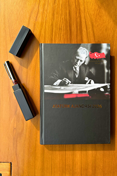 Chi-Chi Papers 2026 Daily Planner and Bordo Pen - Ataturk and Republic Themed - Teacher's Day Gift