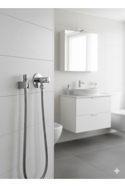 RCYAPI Modern Spiralli Tuvalet Musluğu Seti ( Taharet Sprey )