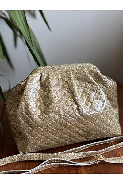 GUELES Trendy Knitted Detailed Soft Leather Hand and Shoulder Bag