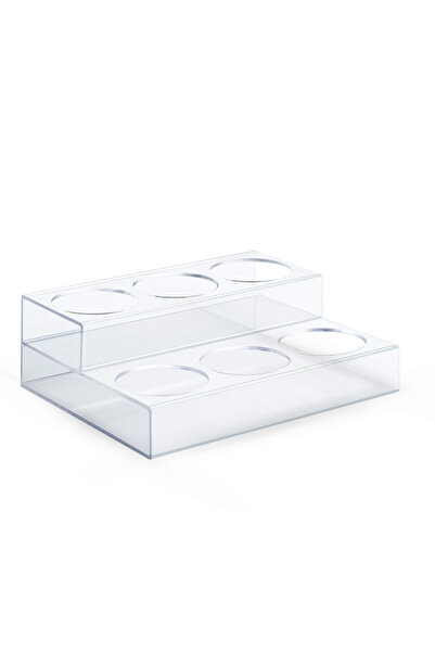 SP منظم زجاجات SMARTPOINTS ثنائي الطبقات، سطح الطاولة، أكريليك شفاف، 6 فتحات، 30×24×10 سم