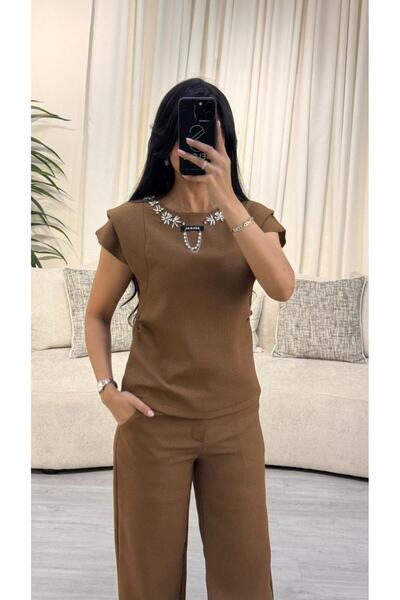 SELSAL Embroidered pants and blouse set