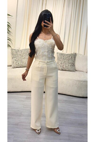 SELSAL Trousers and crossbody set with embroidered roses