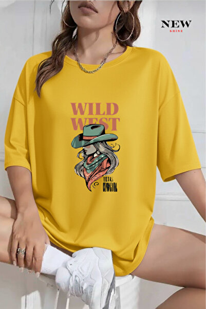 New Shine Tricou oversize cu imprimeu Wild West