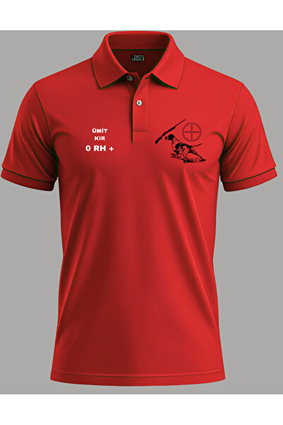 BMNAKIŞBASKI "Avcı Ruhuna Özel" Baskılı Polo Tişört - Kişiye Özel İsim ve Kan...