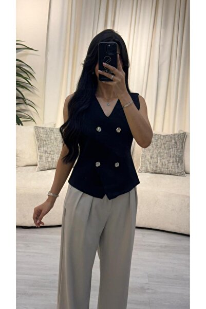 SELSAL Knitted vest with buttons