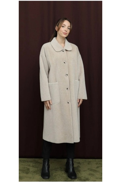 Puane Μακρύ παλτό με κουμπιά και λεπτομέρεια τσέπης