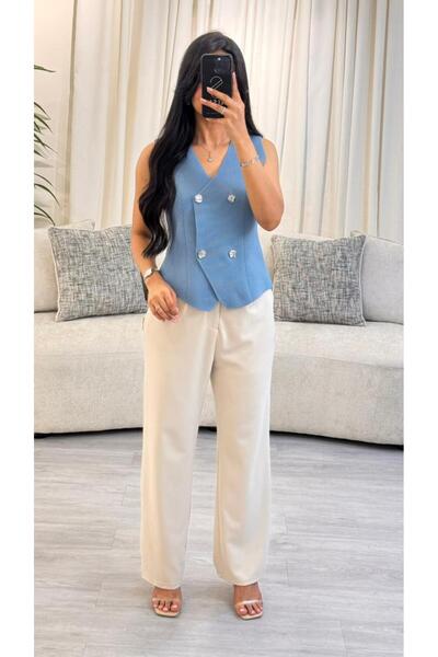 SELSAL Sky blue vest and pants set