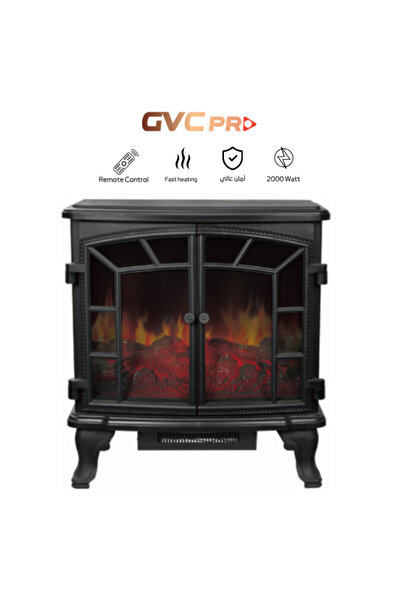 GVC PRO Decorative Cabinet Heater with Remote, Black - GVCHT-215-1