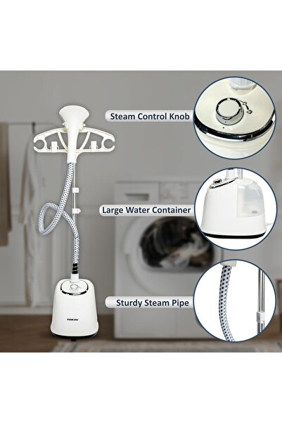 Nikai Garment Steamer NGS566AX, 1.6L, 2 Steam Levels, White
