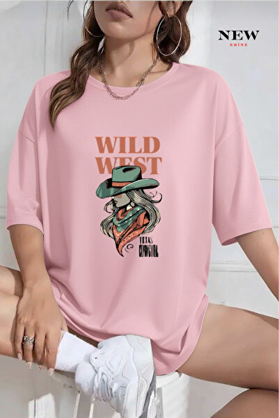 New Shine Divlji zapad Štampano Oversize kroj T-shirt