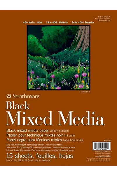 Strathmore ورق وسائط متعددة من سلسلة 400، أسود، وسادة قابلة للطي، 9×12 بوصة، ...