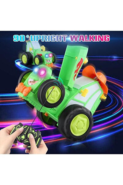 Generic RC Car Remote Control for Children - 90° Rotation Stunt Car with Sounds and Lights (Blue)