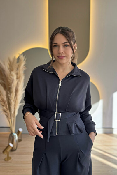 Aventien Premium Modal Fabric Belted Jacket Pants Set