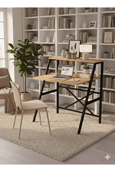 tridihome Çalışma Masası Raflı, Bilgisayar Masası Metal Kitaplık, Ders Masası...