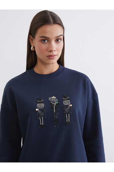 LC Waikiki Embroidered Women's Thick Sweatshirt Tunic