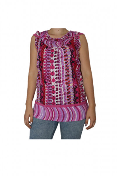 ADROM Women's casual long-sleeve blouse, fuchsia with black