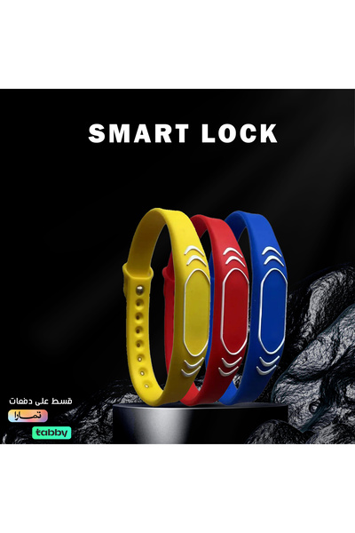 SMART LOCK Wristband with integrated NFC IC card, made of silicone, controls access to locks and is rewritable.