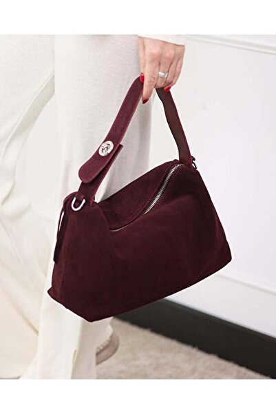 Rivina Narin Women's Suede Lock Detailed Hand Shoulder and Women's Bag 30/25 Size