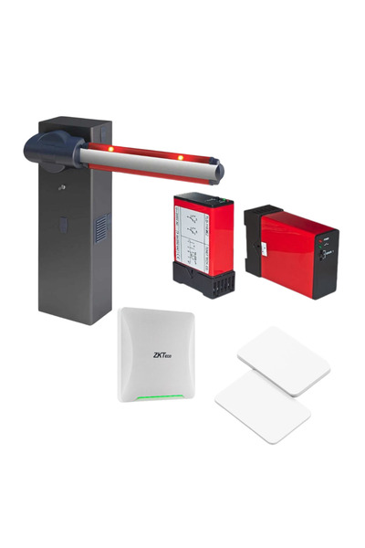 easysoftco Parking gate with entry device, exit sensor, and 50 cards