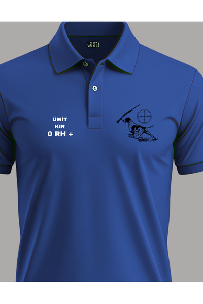 BMNAKIŞBASKI "Avcı Ruhuna Özel" Baskılı Polo Tişört - Kişiye Özel İsim ve Kan...