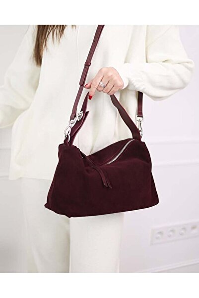 Rivina Narin Women's Suede Lock Detailed Hand Shoulder and Women's Bag 30/25 Size