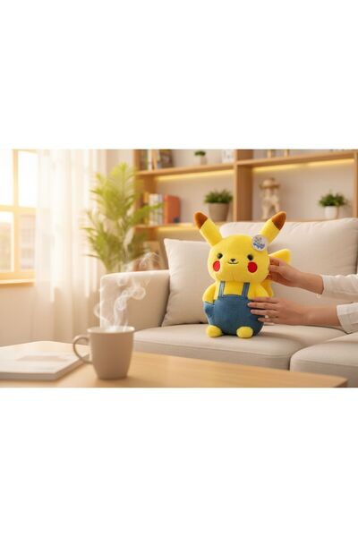 onestophube Pikachu Tulumlu Peluş Oyuncak 35 Cm Premium Yumuşak Kumaş