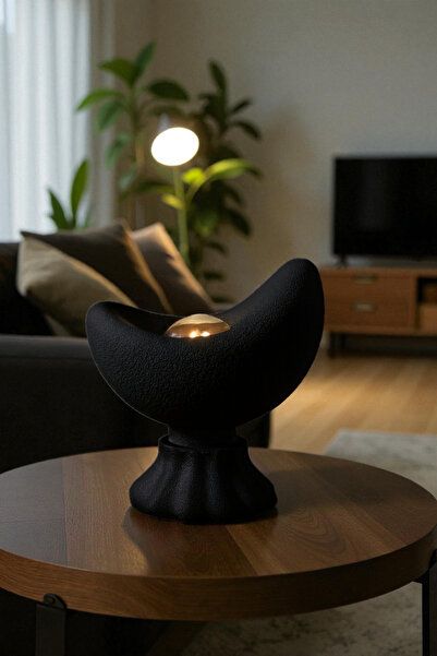 Lasirius Luna Lampshade Moon Shaped 3D Printing Decorative Table and Night Lamp with Rustic Bulb Gift 20 X 37 cm