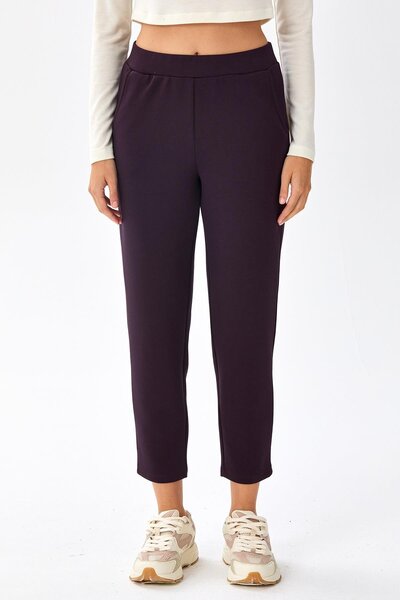 İKİLER Knitted Trousers with Elastic Waist and Pockets