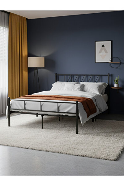 Bec4 A practical and stylish metal bed for bedrooms, 140*200cm