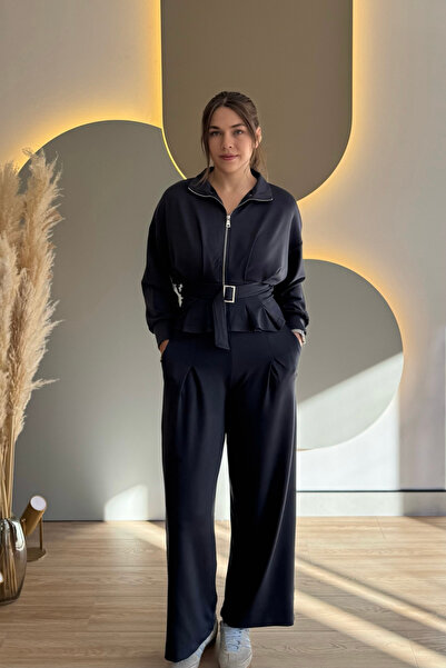 Aventien Premium Modal Fabric Belted Jacket Pants Set