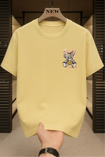 New Shine تي شيرت ريلاكس مطبوع قصة فضفاضة