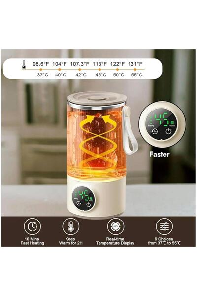 Tradeo Rechargeable Insulated Magnetic Mixing Cup with Temperature Control & Auto Stirring