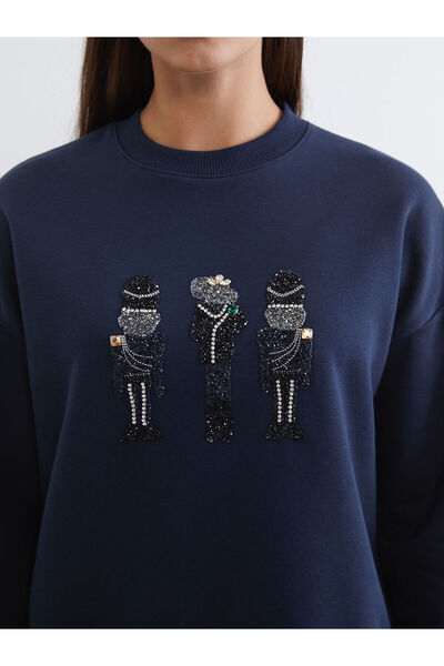 LC Waikiki Embroidered Women's Thick Sweatshirt Tunic