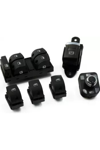 Aftermarket Set butoane geam electric, oglindă și frână de mână pentru Audi A6/S6/C6/Q7/RS6 Allroad Quattro