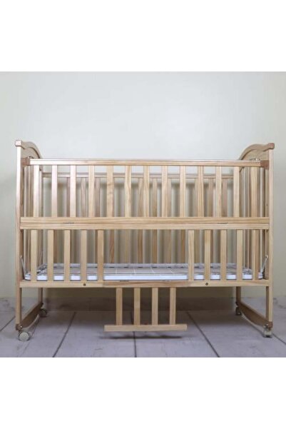 Baby shine سرير أطفال خشبي بعجلات وباب جانبي قابل للفتح - ١٢٠×٦٠ سم