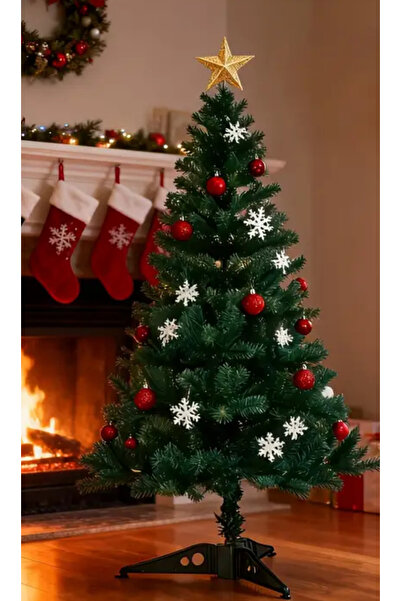 Çemrek Süs Parti 150 cm Yılbaşı Ağacı Tepe Yıldız ve süslemeleri ile