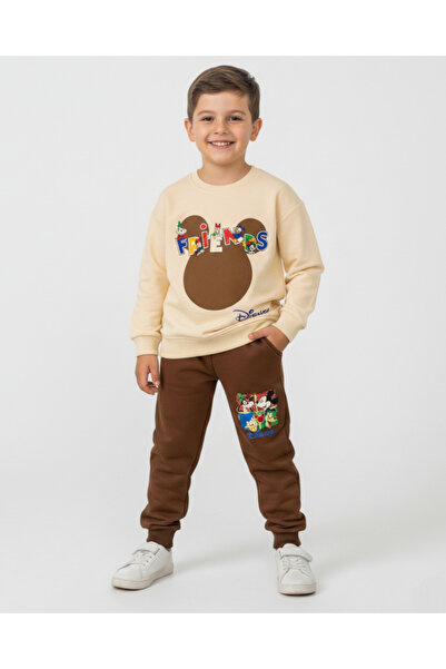 Egelite Boys' Seasonal, Mickey Printed, Back Printed, 4-11 Years Old Boys' Tracksuit Set