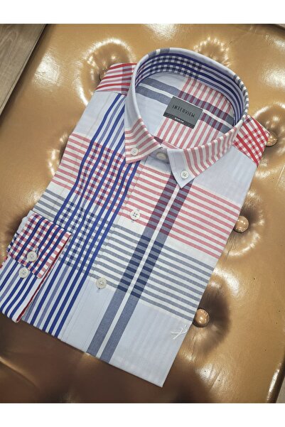 Sarar İNTERVİEW KARELİ MAVİKARELİ GÖMLEK %100 PAMUK