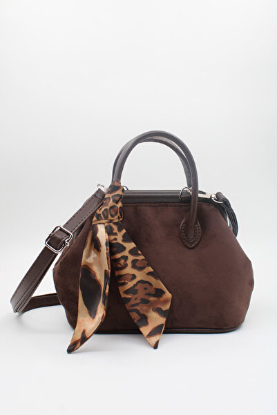 LASSO Kadın Kahverengi Süet Fular Detaylı Çıt Çıt Kapamalı Astarlı El, Kol ve...