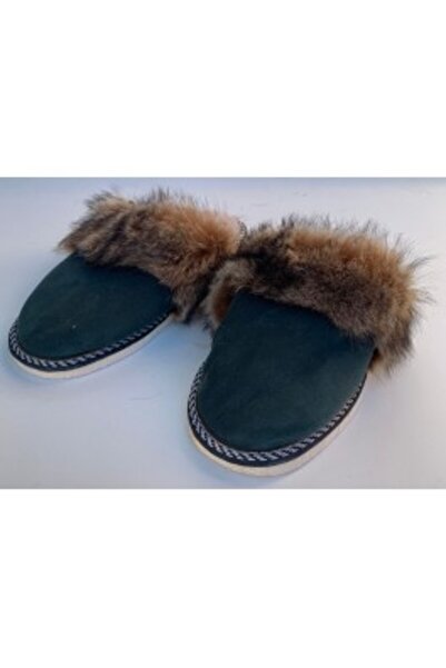 PFA CIOCARLAN ELENA Women's fur and genuine leather house slippers (flops) green 38 EU