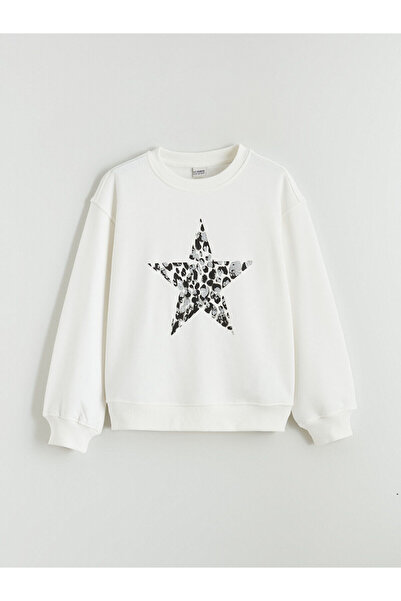 LC Waikiki Özmarka Hanorac gros pentru fete, cu gâtul tip crewneck, din noua ...