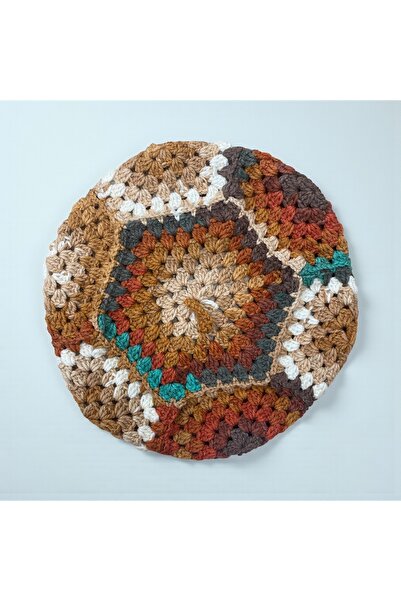 Satürn Hobi Knitted Bohemian Painter Beret & Neck Collar Set