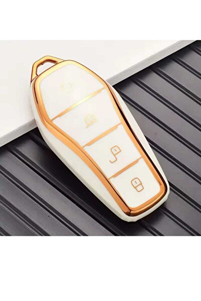 GMA KEYS Husă de protecție pentru chei Byd Atto 3 și Seal U Smart Nano, culoare aur alb