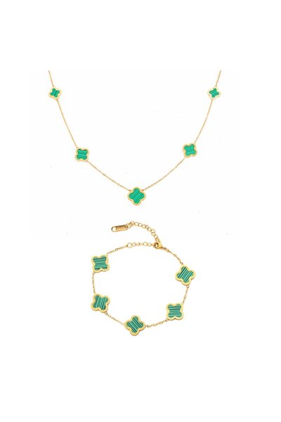 RAFINI Gold Flower Bracelet and Necklace Set