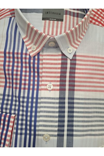 Sarar İNTERVİEW KARELİ MAVİKARELİ GÖMLEK %100 PAMUK