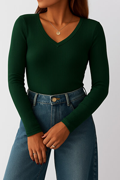 NUDEQUEEN V-Neck Basic Blouse 3416C