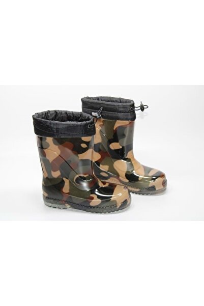 moda ayakkabım Moda Ayakkabı 23-110 Erkek Çocuk Kürklü Çizme